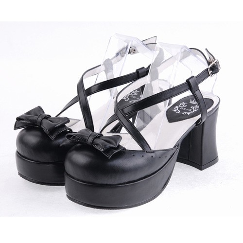 9" heel Belle polyuréthane point Toe Criss Cross bretelles plate-forme Lady Lolita LF00107