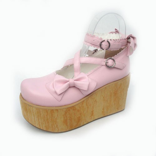 9" talon haut Glamorous ronde Suede Toe Cross bretelles plate-forme Lady Lolita Chaussures LF00164