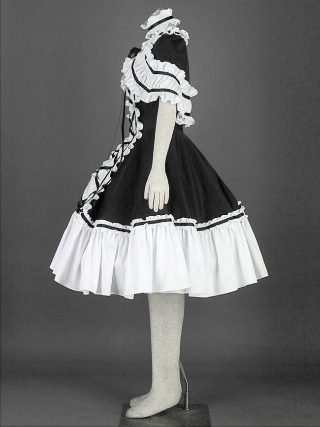 image_black_and_white_cute_girls_cotton_sweet_lolita_dress-03