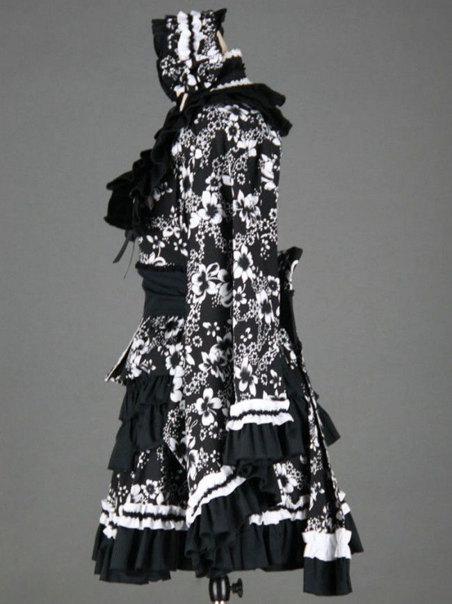 image_black_and_white_long_sleeves_cotton_gothic_lolita_dress03
