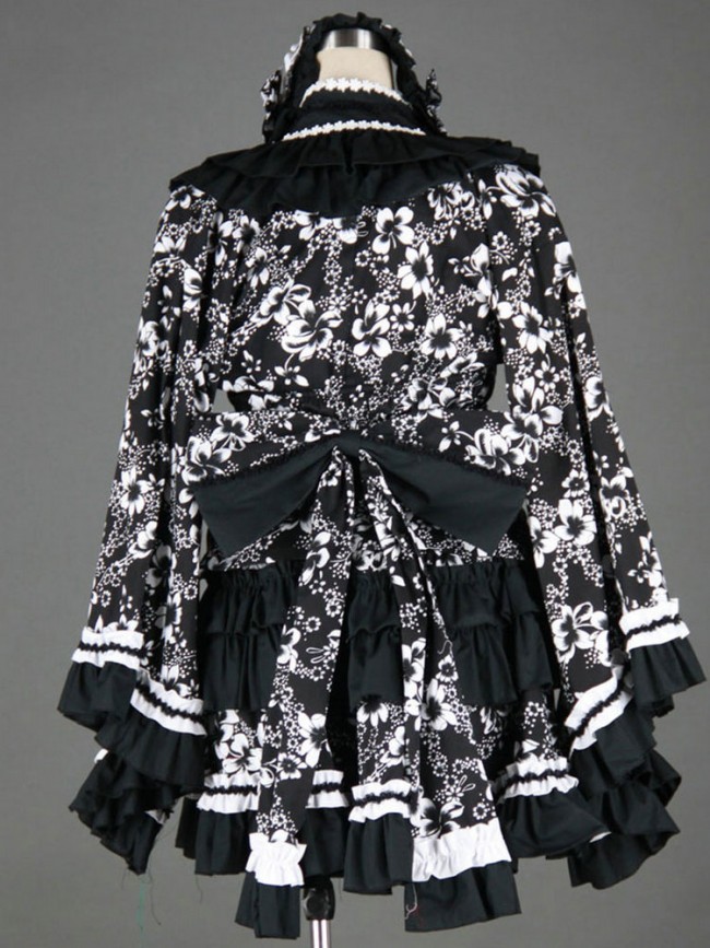 image_black_and_white_long_sleeves_cotton_gothic_lolita_dress04