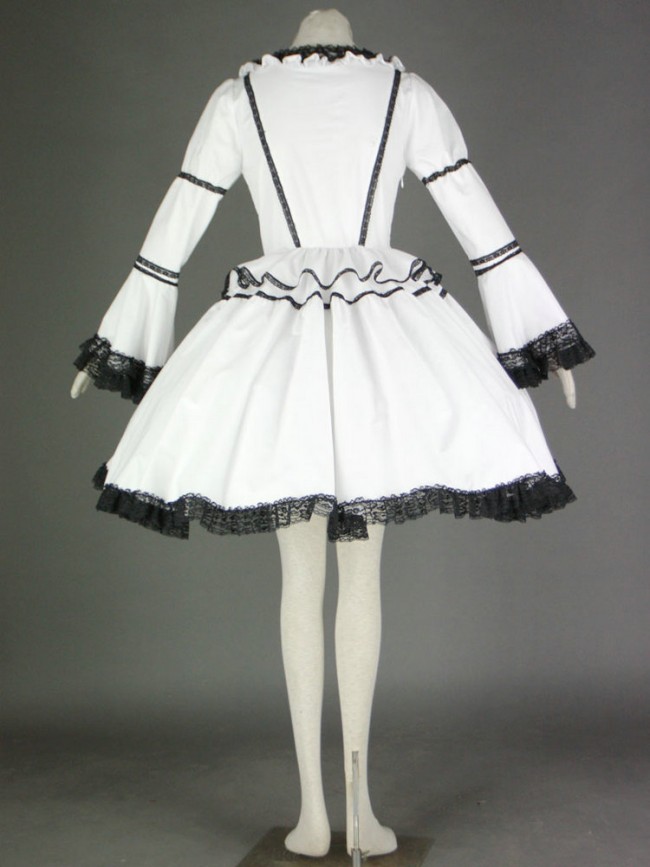 image_black_and_white_long_sleeves_lace_trim_cotton_gothic_lolita_dress04