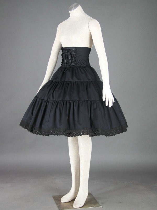 image_black_cute_lace_ruffles_cotton_lolita_skirt-2