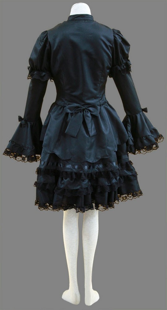 image_black_long_sleeves_cotton_bow_gothic_lolita_dress-04