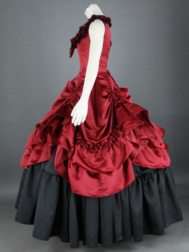 image_sleeveless_red_and_black_floral_double-layer_cotton_lolita_prom_dress-03
