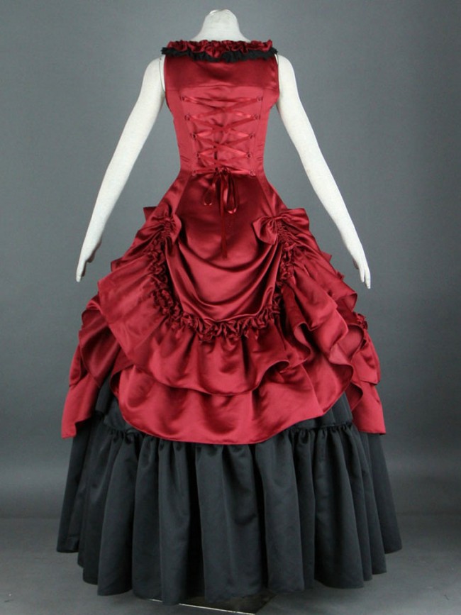 image_sleeveless_red_and_black_floral_double-layer_cotton_lolita_prom_dress-04